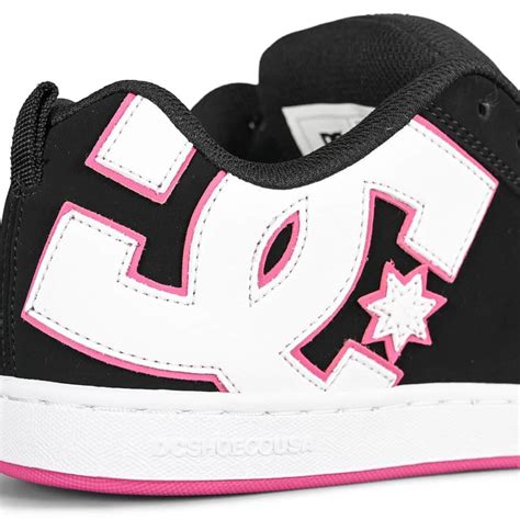 DC Women S Court Graffik Skate Shoes Black Pink Crazy Pink