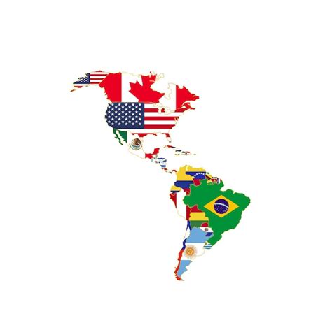 Premium Vector Map Of Latin American Countries With Their Flags