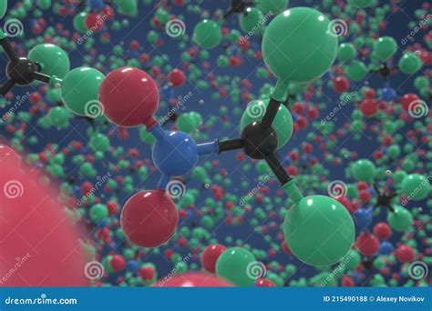 Chloropicrin Molecule Ball And Stick Molecular Model Chemical 3d