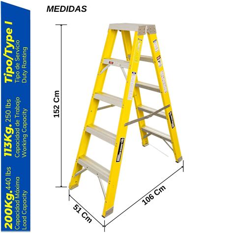 Ripley ESCALERA TIJERA FIBRA DE VIDRIO PROFESIONAL DOBLE ASCENSO 5