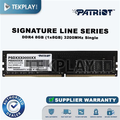 Patriot Signature Line Series DDR4 8GB 1 X 8GB 3200MHz Single