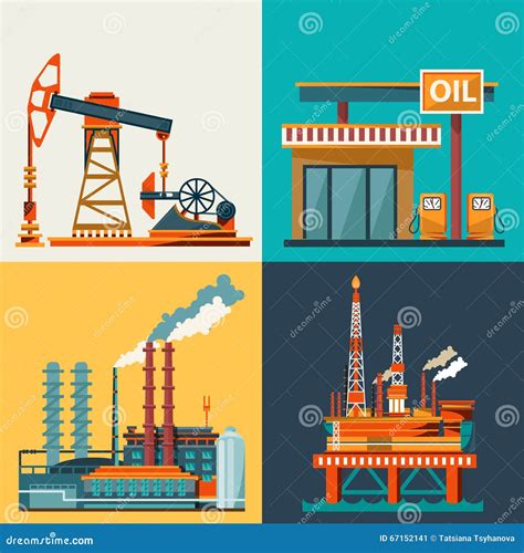 Cartaz Da Indústria Petroleira Ilustração do Vetor Ilustração de