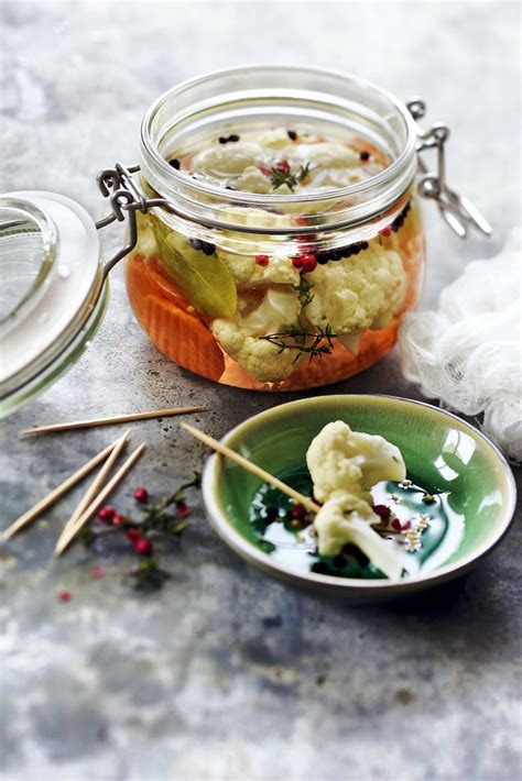 Conserve De Pickles De Chou Fleur Et Carottes Au Vinaigre Recette Cuisine