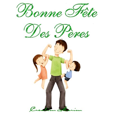 Bonne fête des Pères papa et les enfants image animée