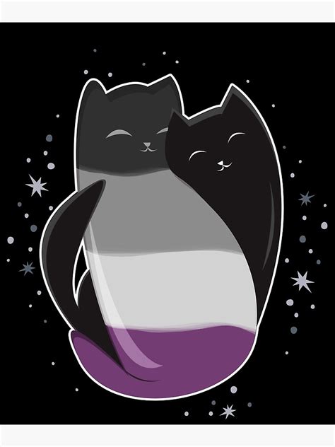 Asexual Cat Lgbt Pride Flag Poster For Sale By Psitta Redbubble