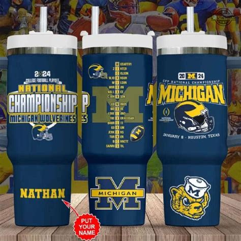 Michigan National Championship Football Tumbler Personalized Michigan