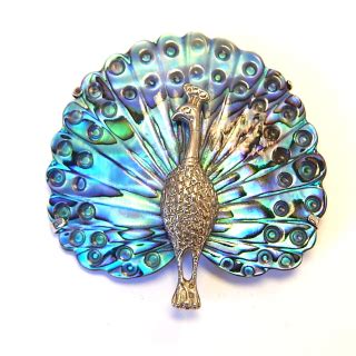 Paua Peacock Brooch Napier Antiques