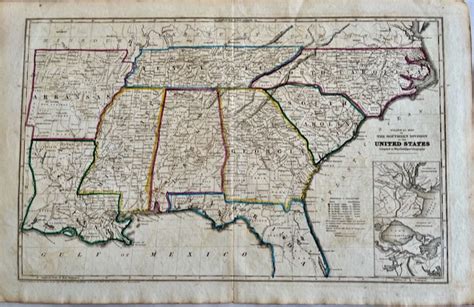 Political Map Of The Southern States Of The United States Adapted To