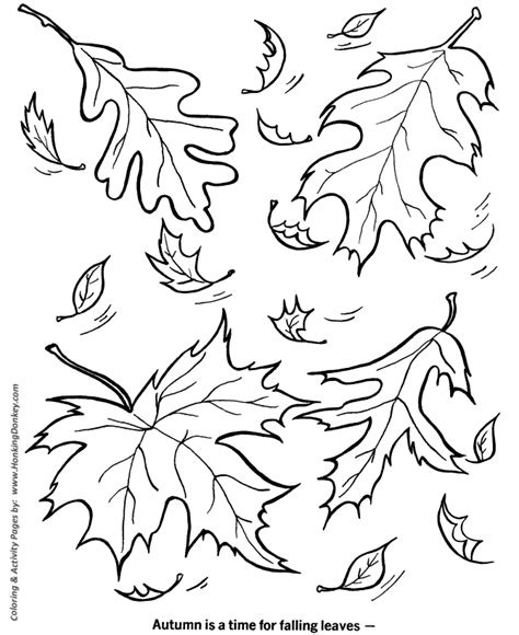 Fall Coloring sheets - Kids Fall Leaves Coloring Page Sheets of the Fall Season | HonkingDonkey