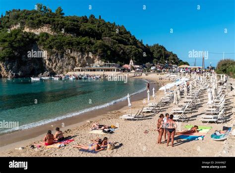 Agios Spiridon Beach Paleokastritsa Corfu Stock Photo Alamy