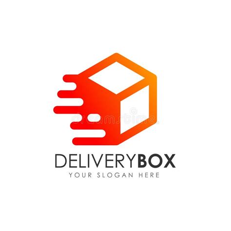 Delivery Box Logo Design. Courier Logo Design Template Stock Vector - Illustration of fast ...