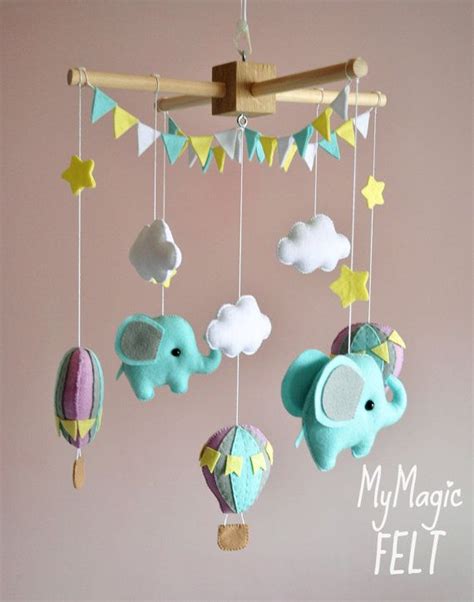 Baby Mobile Elephants Crib Mobile Hot Air Balloons Baby Mobile Etsy