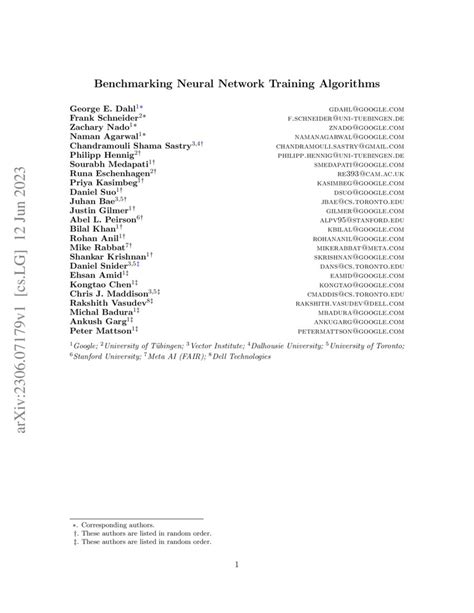 Benchmarking Neural Network Training Algorithms Deepai