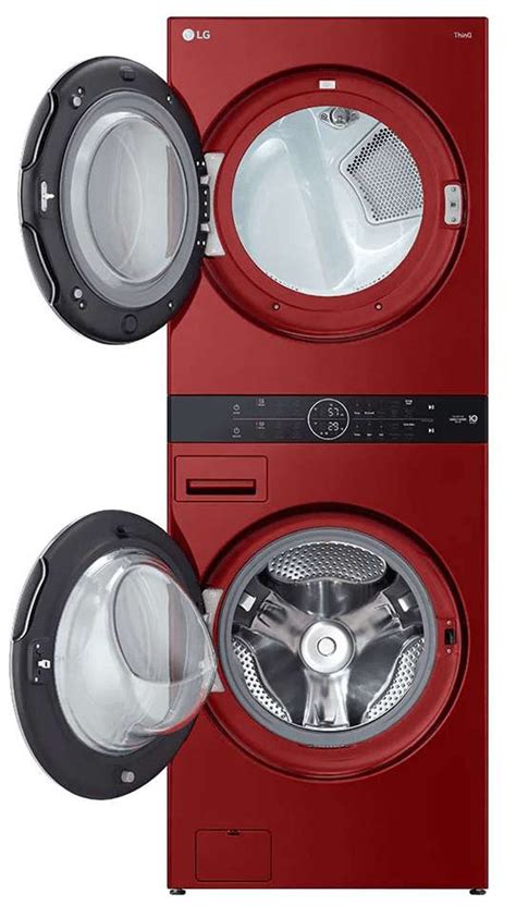 Wkex200hra Lg 27 Smart Electric Washtower With 45 Cu Ft Washer And 74 Cu Ft Dryer Red