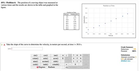 Solved Problem The Position Of A Moving Object Was Chegg