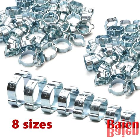 60PCS Zinc Plated Double Ear Hose Clamp 5 7 7 9 9 11 11 13 13