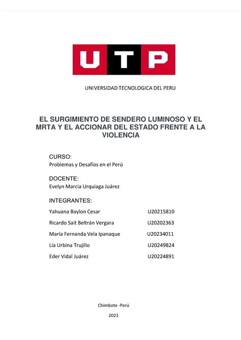 Pdf S S Tarea Problemas Y Desafios En El Peru Actual Terminado