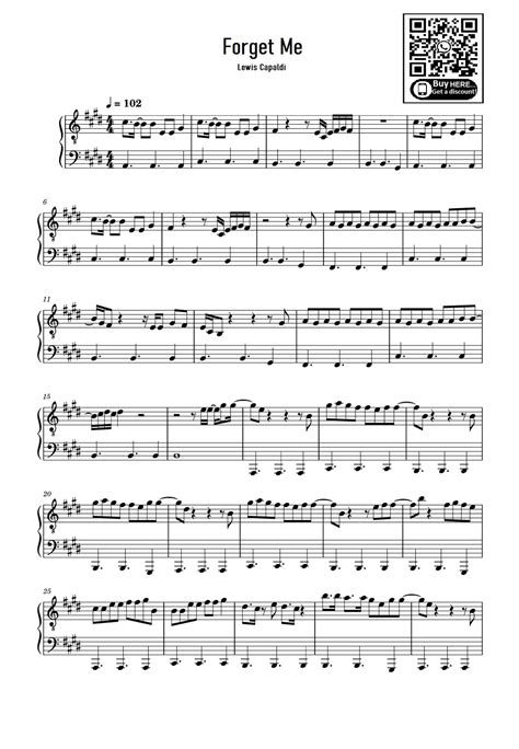 Forget Me Arr Eduardo By Lewis Capaldi Sheet Music For Easy Piano At