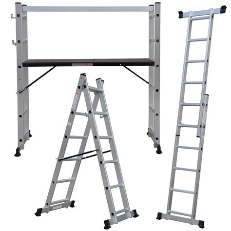 New Multi Purpose DIY Step Ladder Aluminium 5 Way Scaffold Extension ...