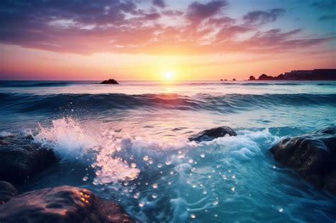 Premium Photo Beautiful Seascape At Sunset Composition Of Nature