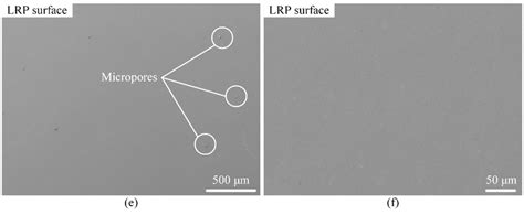 SEM Morphologies Of The A B Original Surface C D LR Surface And