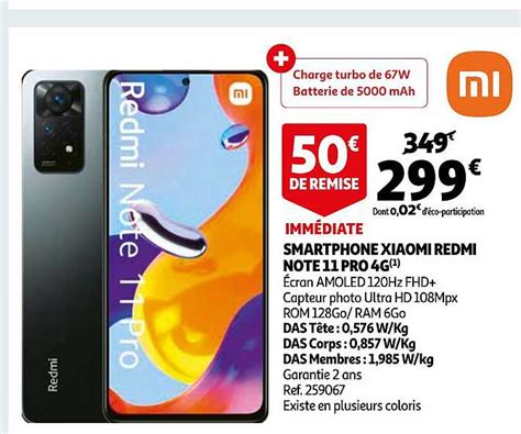 Promo Smartphone Xiaomi Redmi Note 11 Pro 4g Chez Auchan Direct