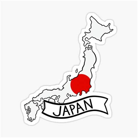 Japan Flag Map Sticker Sticker For Sale By Drawingvild Redbubble