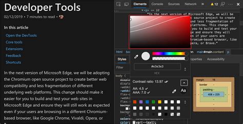 Test Text Color Contrast Using The Color Picker Microsoft Edge