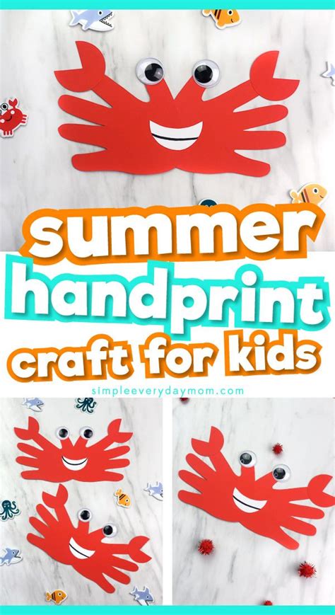 Easy And Fun Handprint Crab Craft For Kids Crab Crafts Crafts For Kids