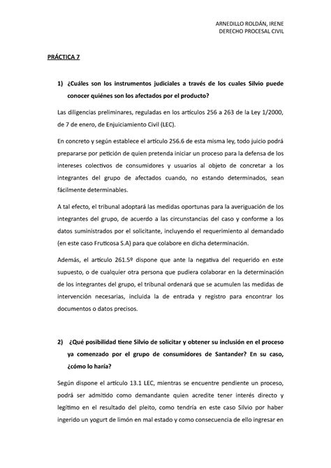 Pr Ctica Derecho Procesal Civil Pr Ctica Cu Les Son Los