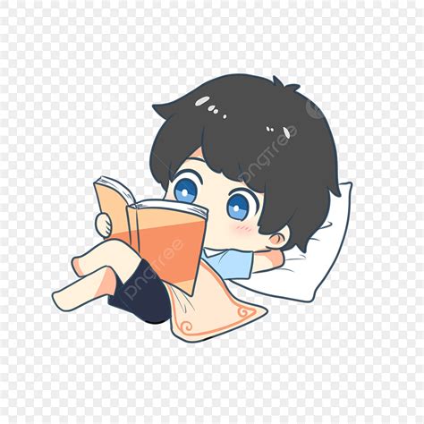 Lying Down Reading PNG Image Cute Boy Lying Down Reading A Book Cute