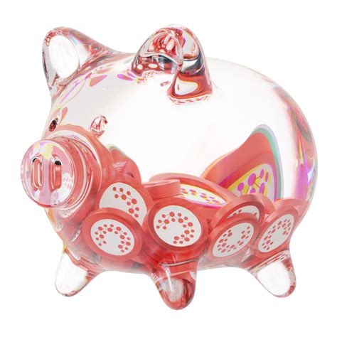 Casper Cspr Clear Glass Piggy Bank With Decreasing Piles Of Crypto