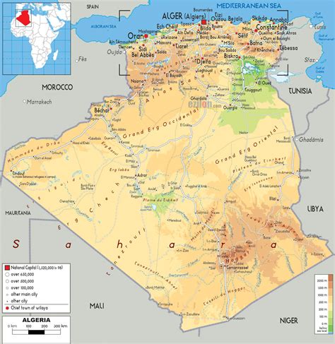 Algeria Map Guide Of The World