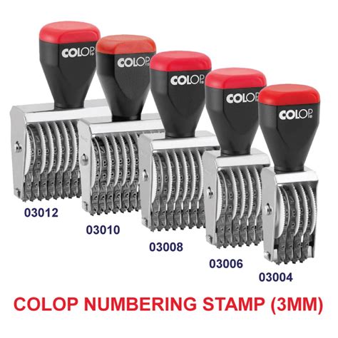 COLOP Number Numbering Stamp 3 4 5 MM 8 10 12 Digits Cop Nombor COLOP