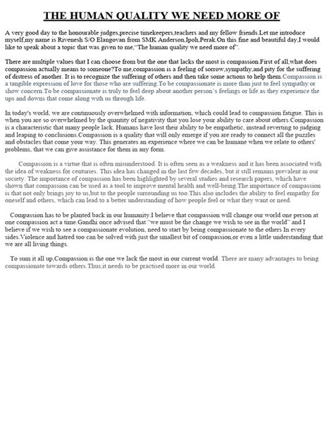 human quality      compassion behavioural sciences