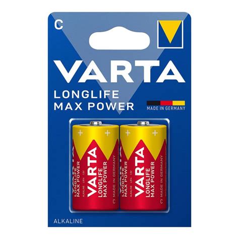 PILA VARTA LONG LIFE MAX POWER C LR14 BLISTER 2 UNID Ø26 2x50mm