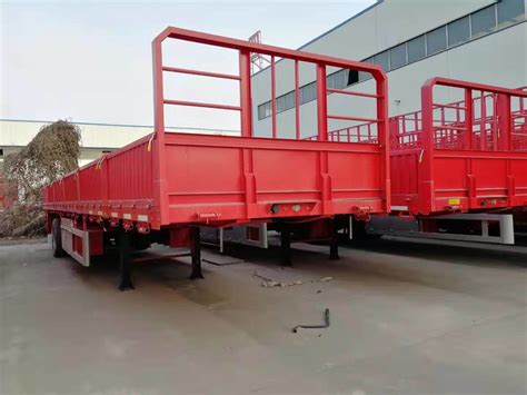 Factory Sale 40FT Widely Used Dropside 3 Axles Cargo Truck Semi Trailer