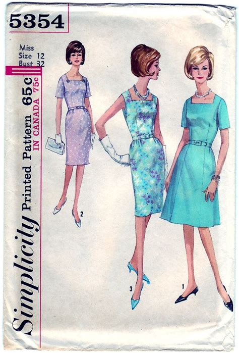 Vintage 1963 Simplicity 5354 UNCUT Sewing Pattern Misses One Piece