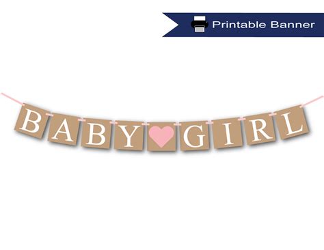 Rustic Baby Girl Banner Printable - DIY Baby Shower Decoration – Celebrating Together