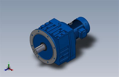 Rf107法兰轴伸式安装斜齿轮减速机rf107 Y075 8p 80 M1 0° Φ450solidworks 2018模型图纸下载 懒石网