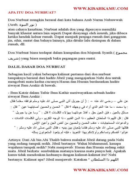 Doa Nurbuat Terdapat Di Surat Apa Dakwah Islami