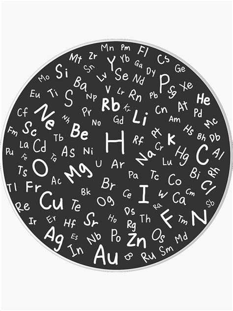 Handwriting Periodic Table Sticker For Sale By Vicky67food Redbubble