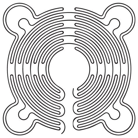 Line art illustration of the Saffron Walden Turf Maze | Walking as Artistic Practice