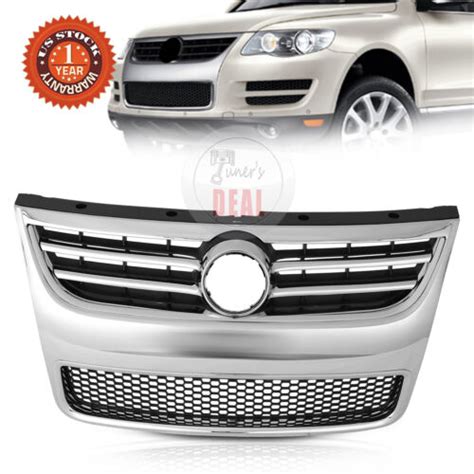 For Vw Touareg Front Bumper Center Grille Radiator Black