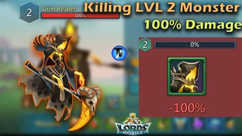 Lords Mobile Hunting Grim Reaper Level 2 Monster Without P2P Heroes