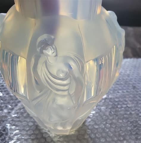NUDE CZECH BOHEMIAN OPALESCENT GLASS VASE Gorgeous EBay
