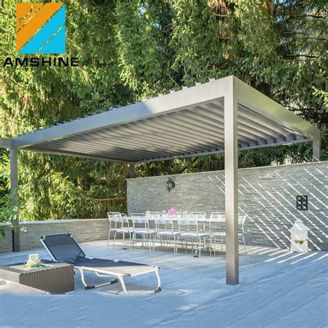 Custom Size Exterior Pergola Outdoor Aluminium Louvre Roof Waterproof