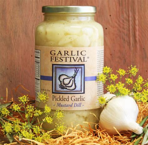 Garlic Festival Foods Mustard Dill Pickled Garlic Quart