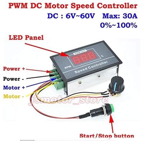 Digital Display Pwm Dc Motor Governor V V V V A Stepless Speed