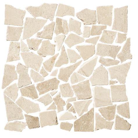 Queen Beige Tumbled Marble Cobble Mosaic Wall And Floor Tile Mosaic